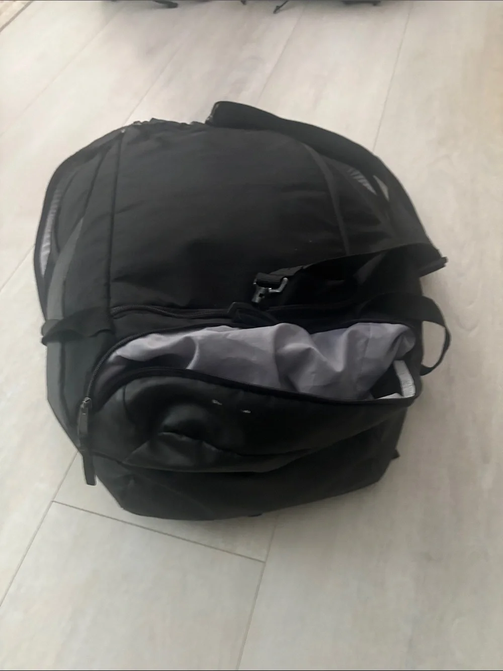 Under Armour Black Duffel Bag with Grey Accents